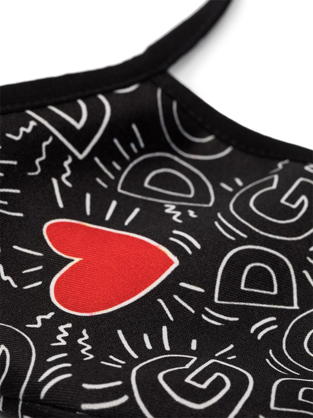 heart monogram-print face mask - 2