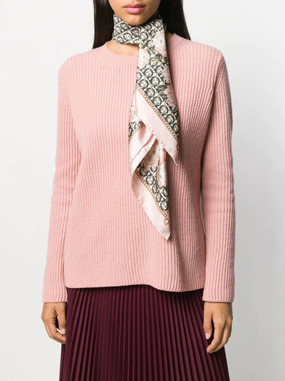 Salvatore Ferragamo Gancini and peonies print scarf outlook