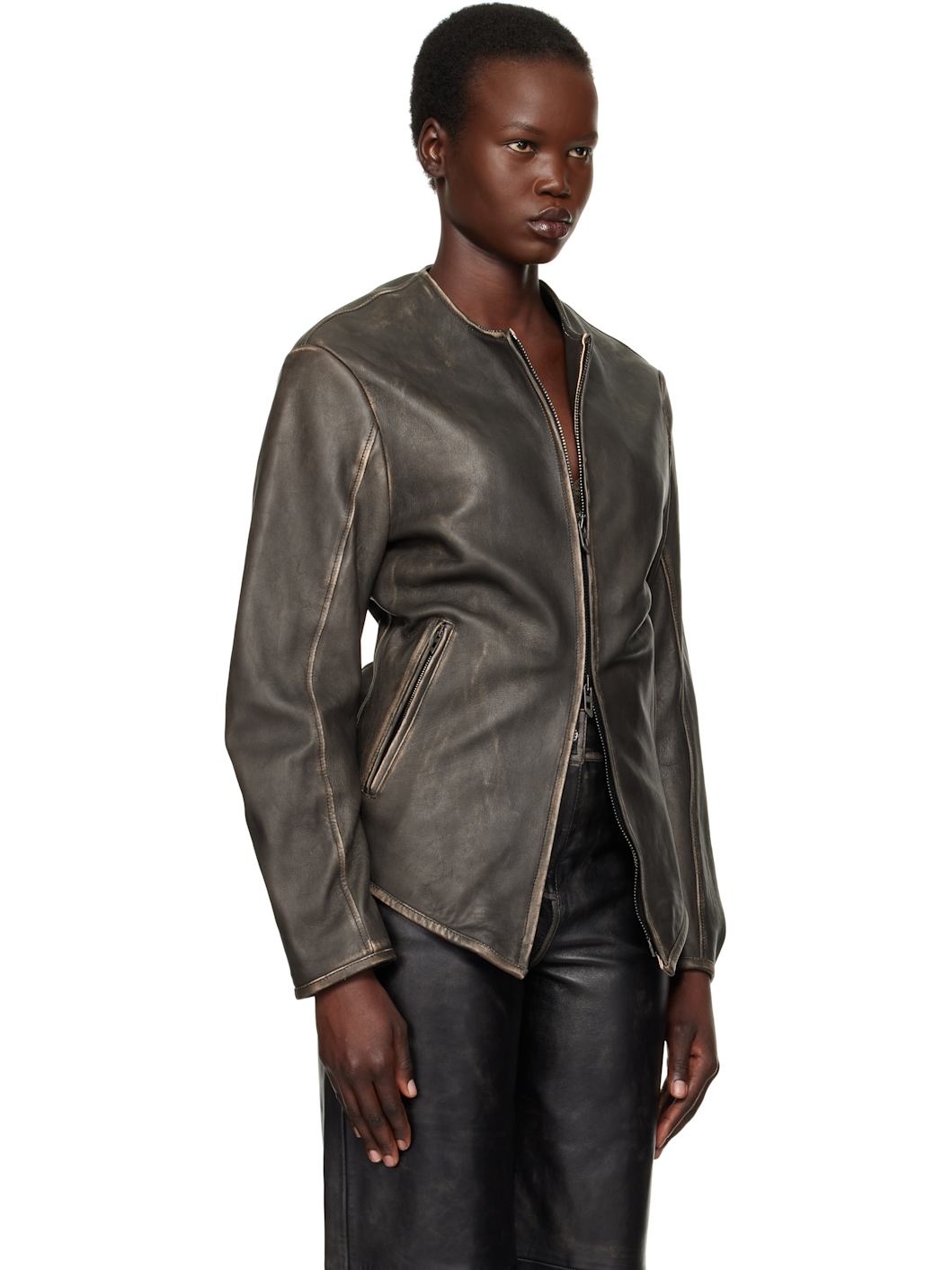 Black L-Emma Leather Jacket - 2