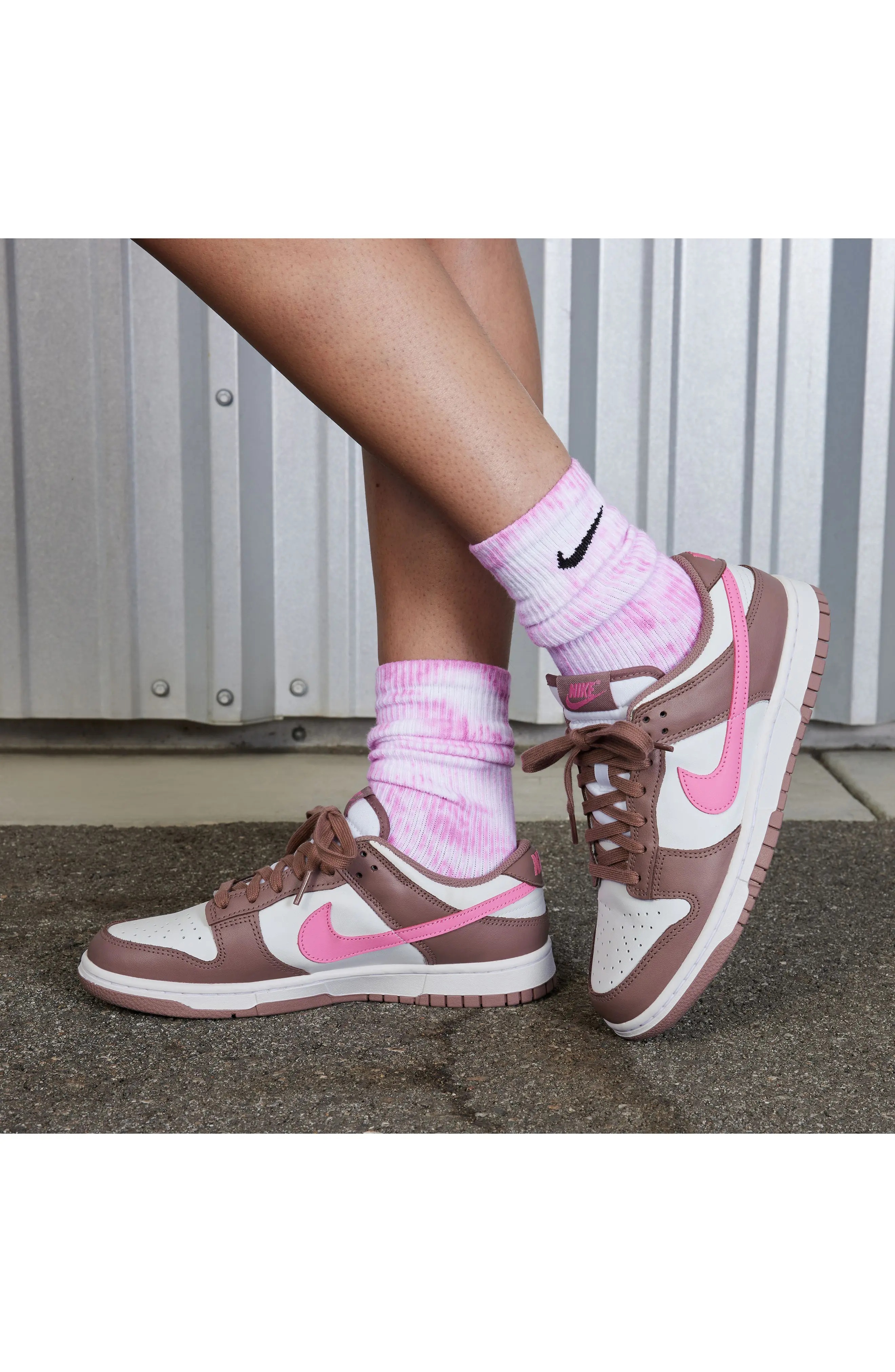 Nike Dunk Low Sneaker in Smokey/Pink/White | nordstrom