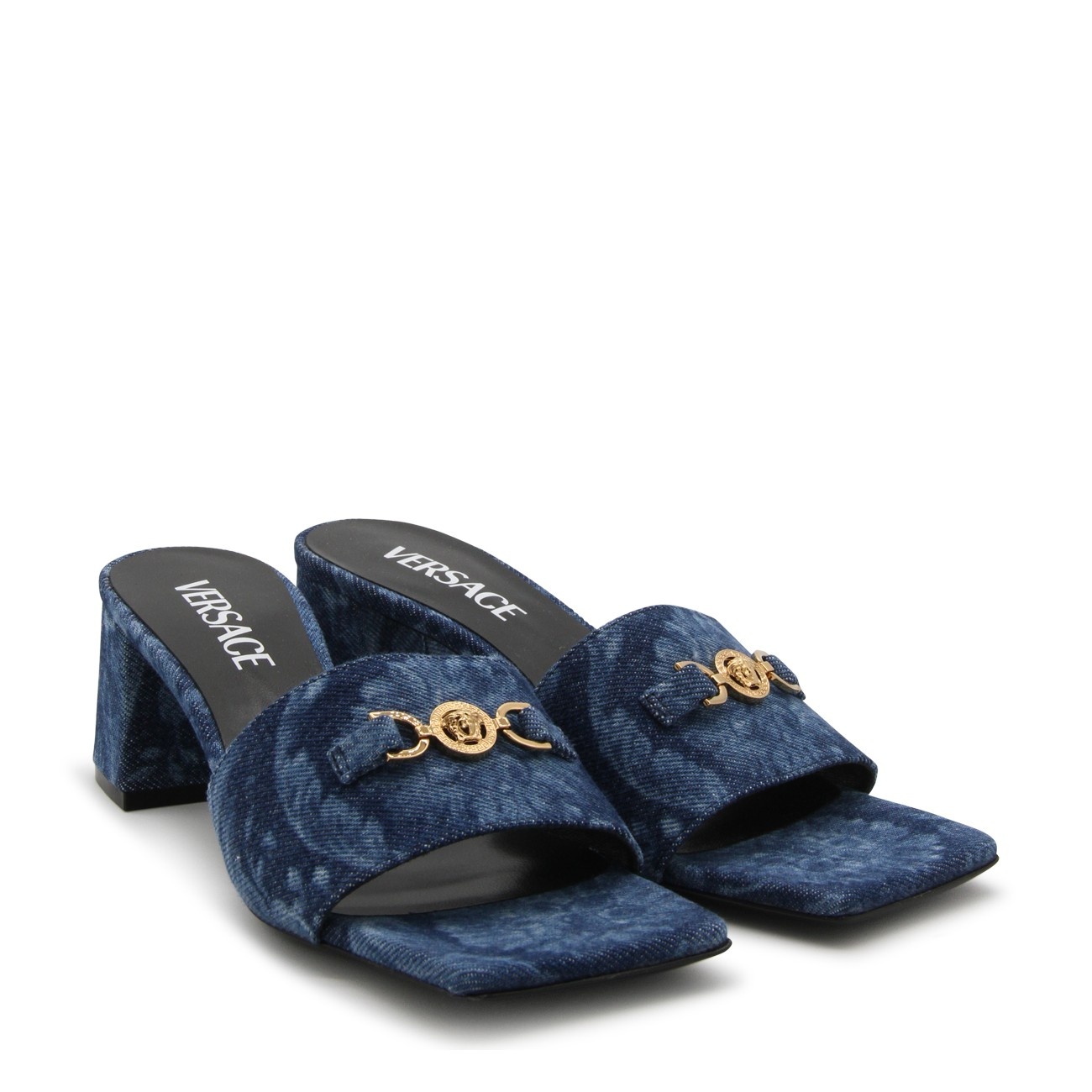 blue denim slippers - 2