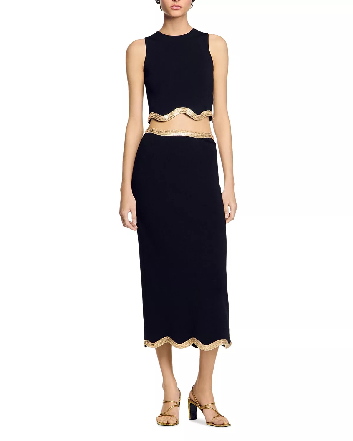 Chain Trim Midi Skirt - 2