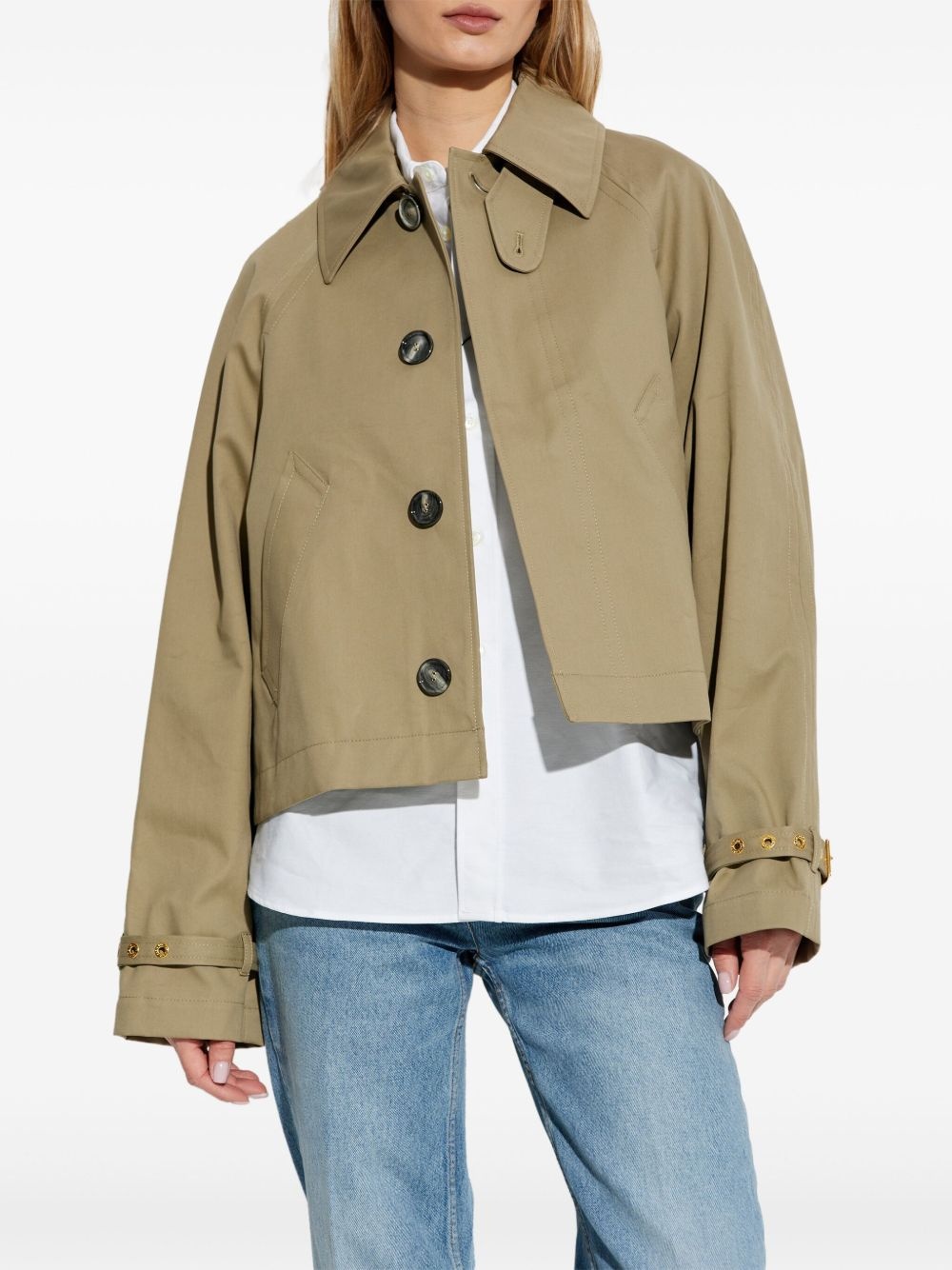 cotton trench jacket - 3