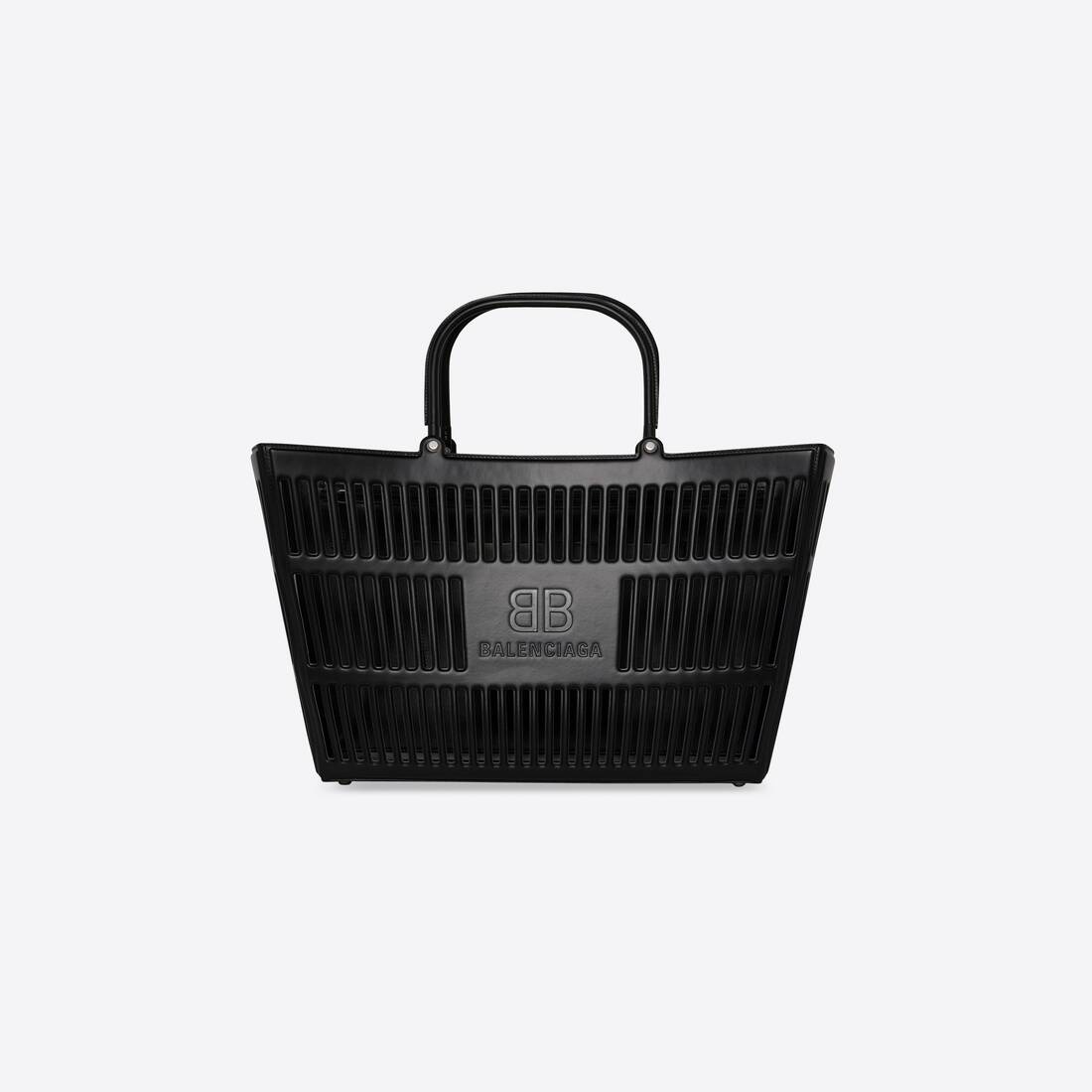 Mag Large Basket Bag In Thermoformed Smooth Calfskin in Black - 1