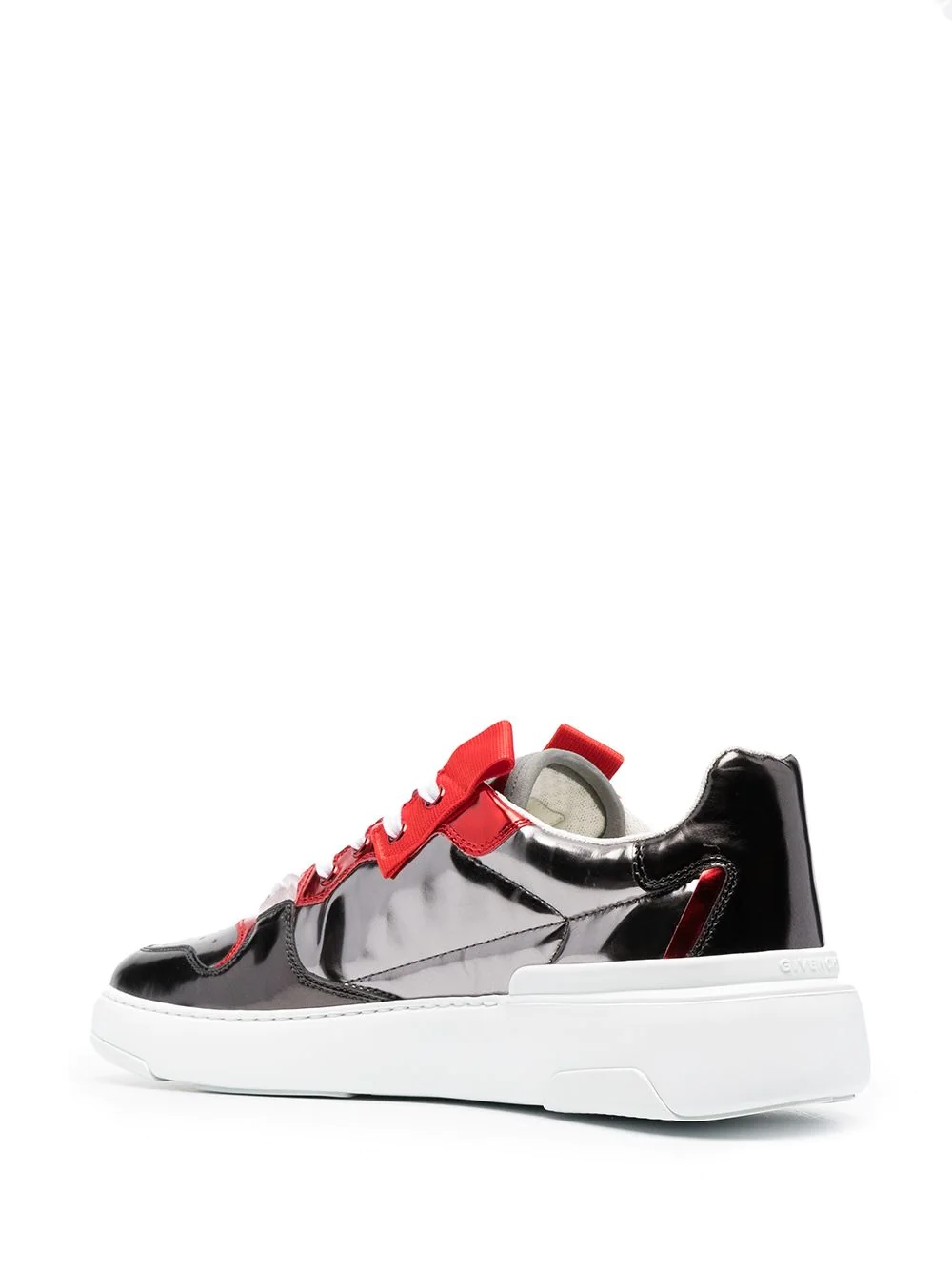 Wing panelled low-top sneakers - 3