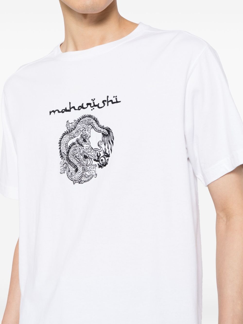 Thar dragon-embroidered t-shirt - 5