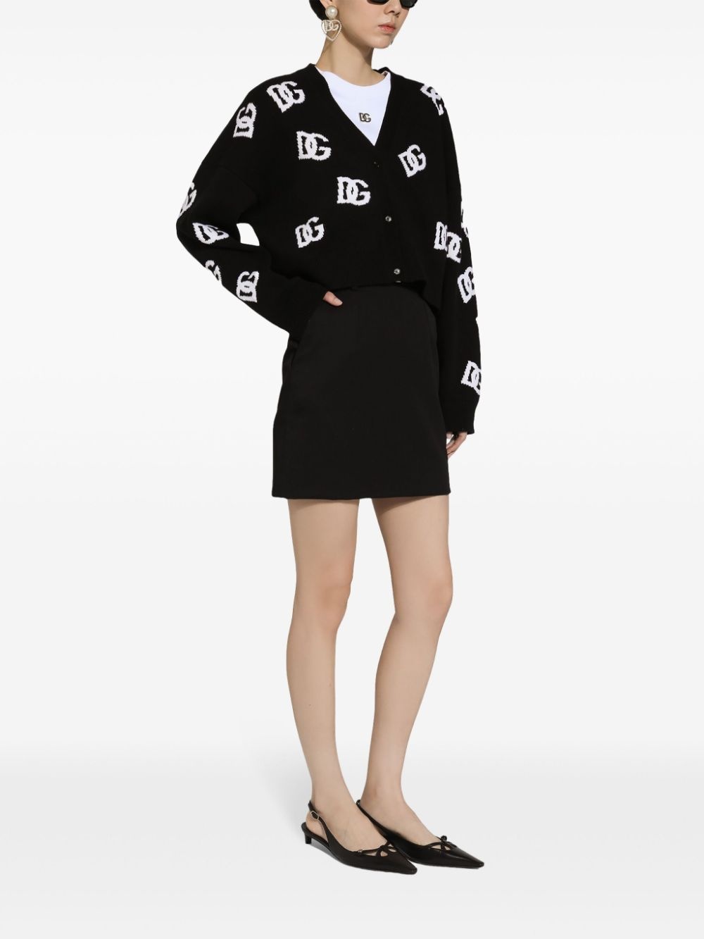 logo embroidered cardigan - 2