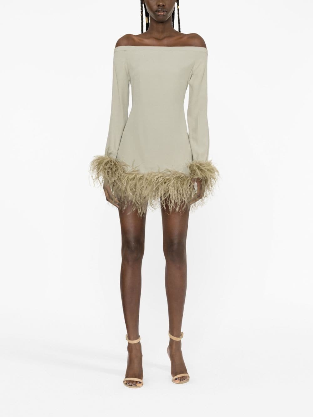 Kika feather trimmed mini dress - 2