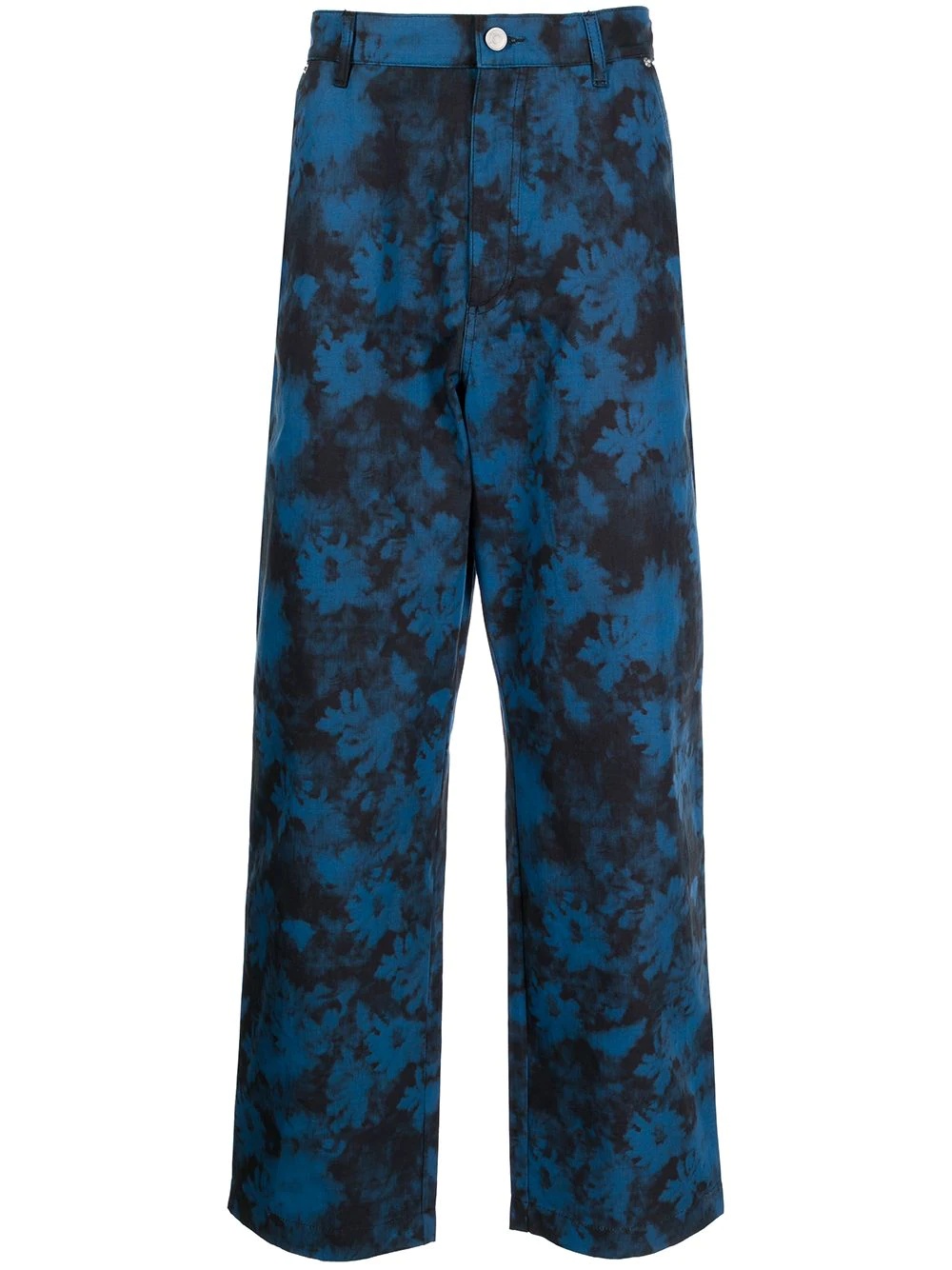 floral wide-leg trousers - 1