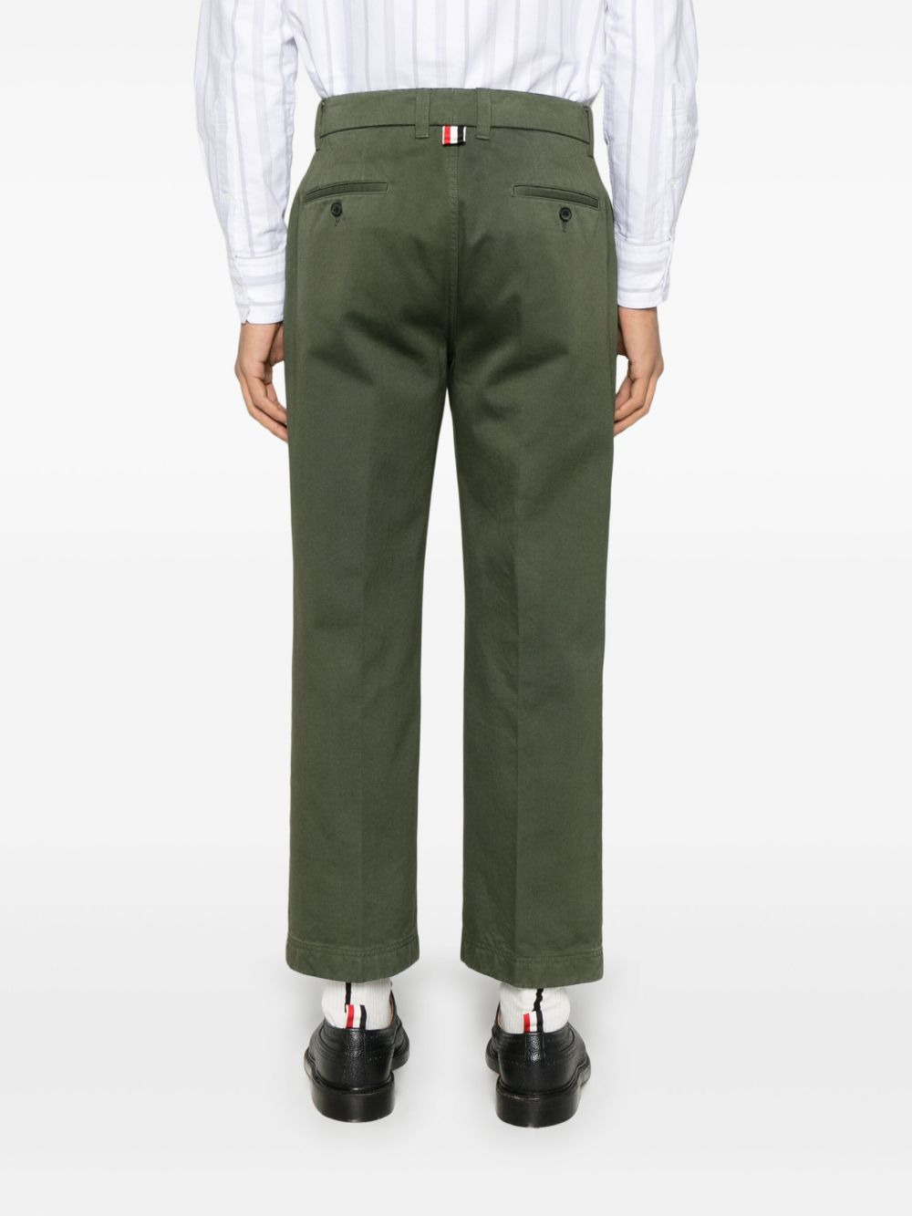 twill-weave cotton trousers - 4