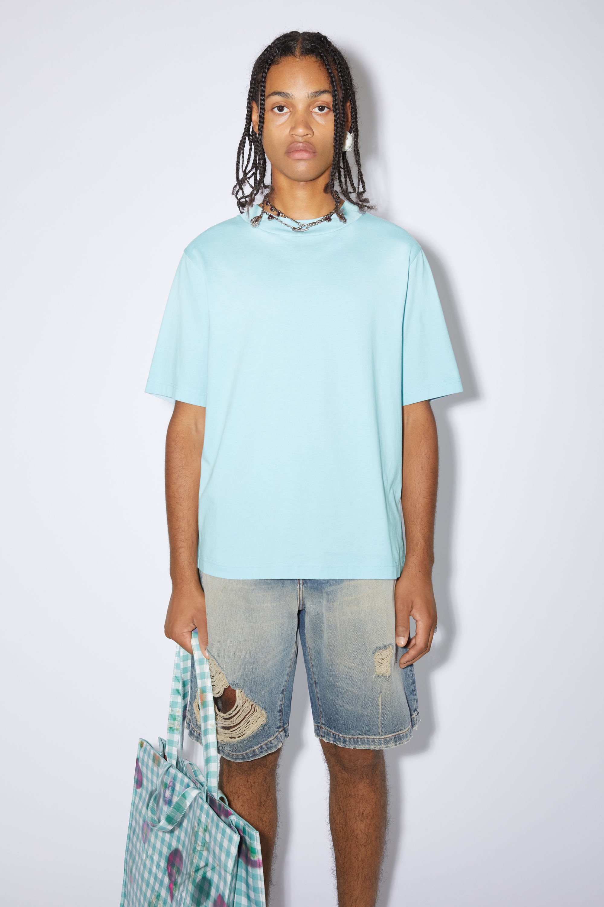 Crew neck t-shirt - Mineral blue - 2