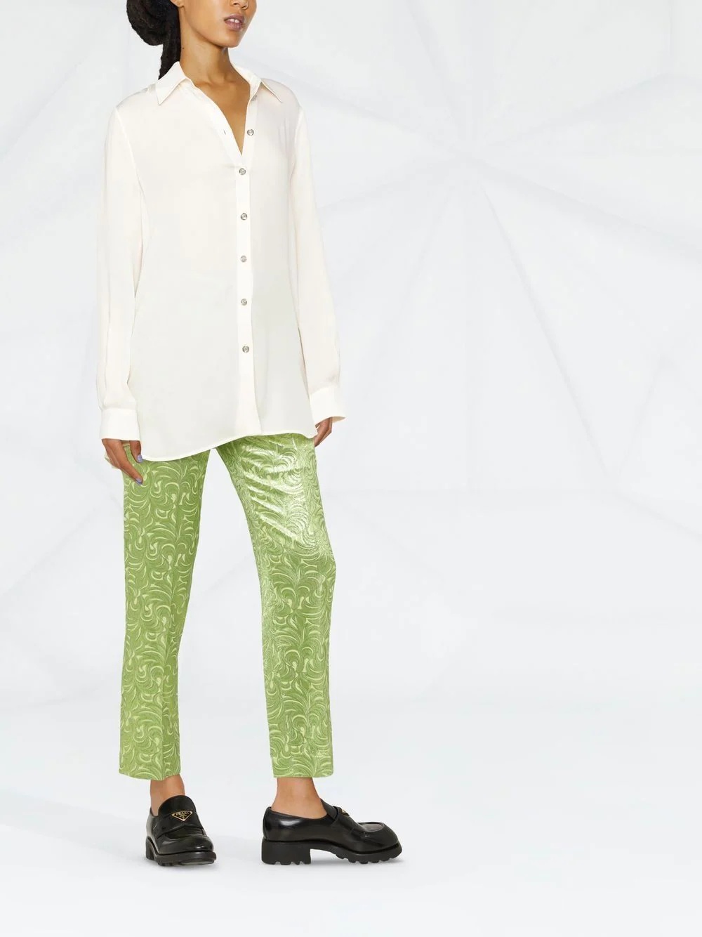 pleat-detail long-sleeve shirt - 2