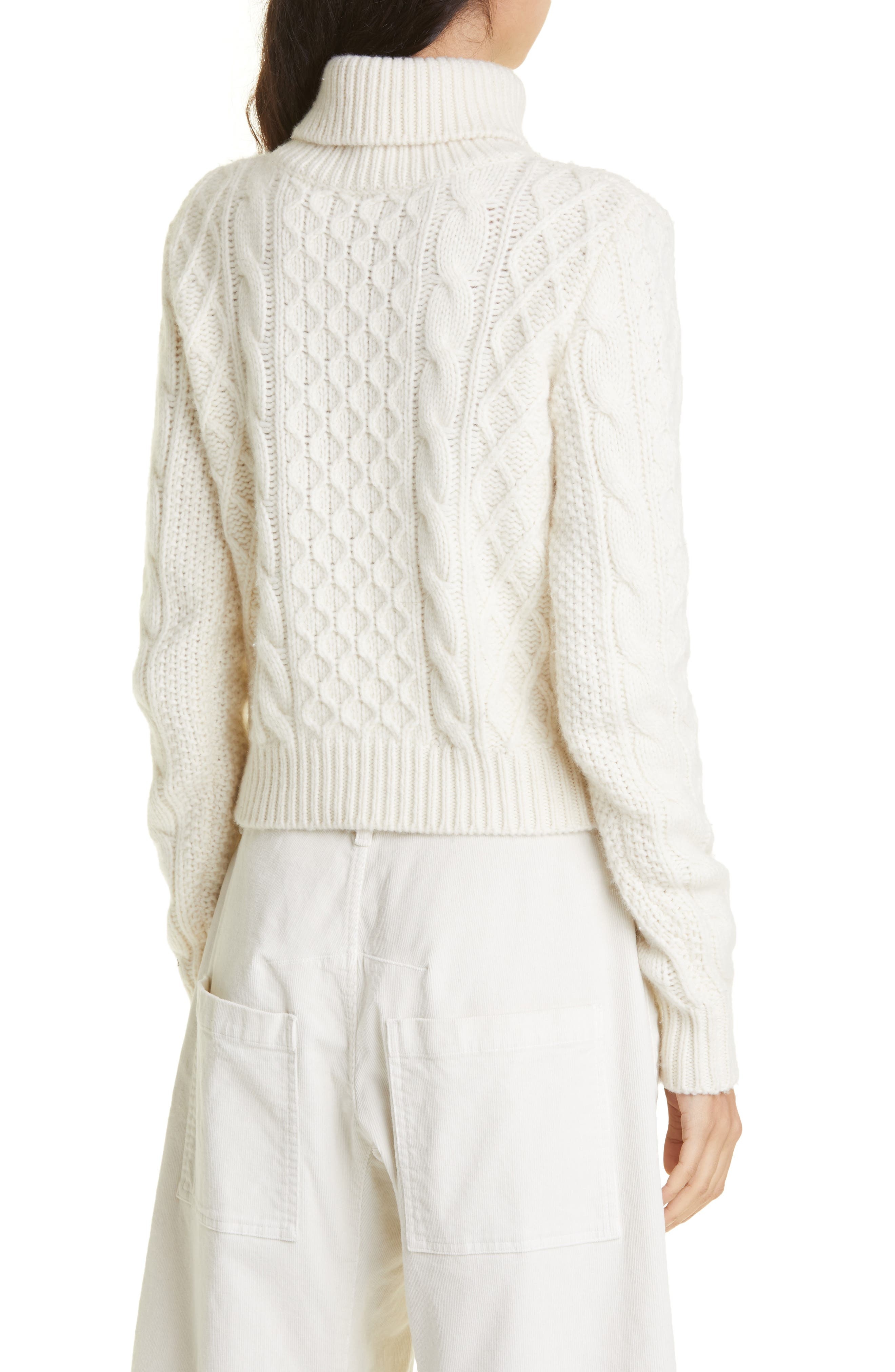 Andrina Wool & Cashmere Cable Turtleneck Sweater - 3
