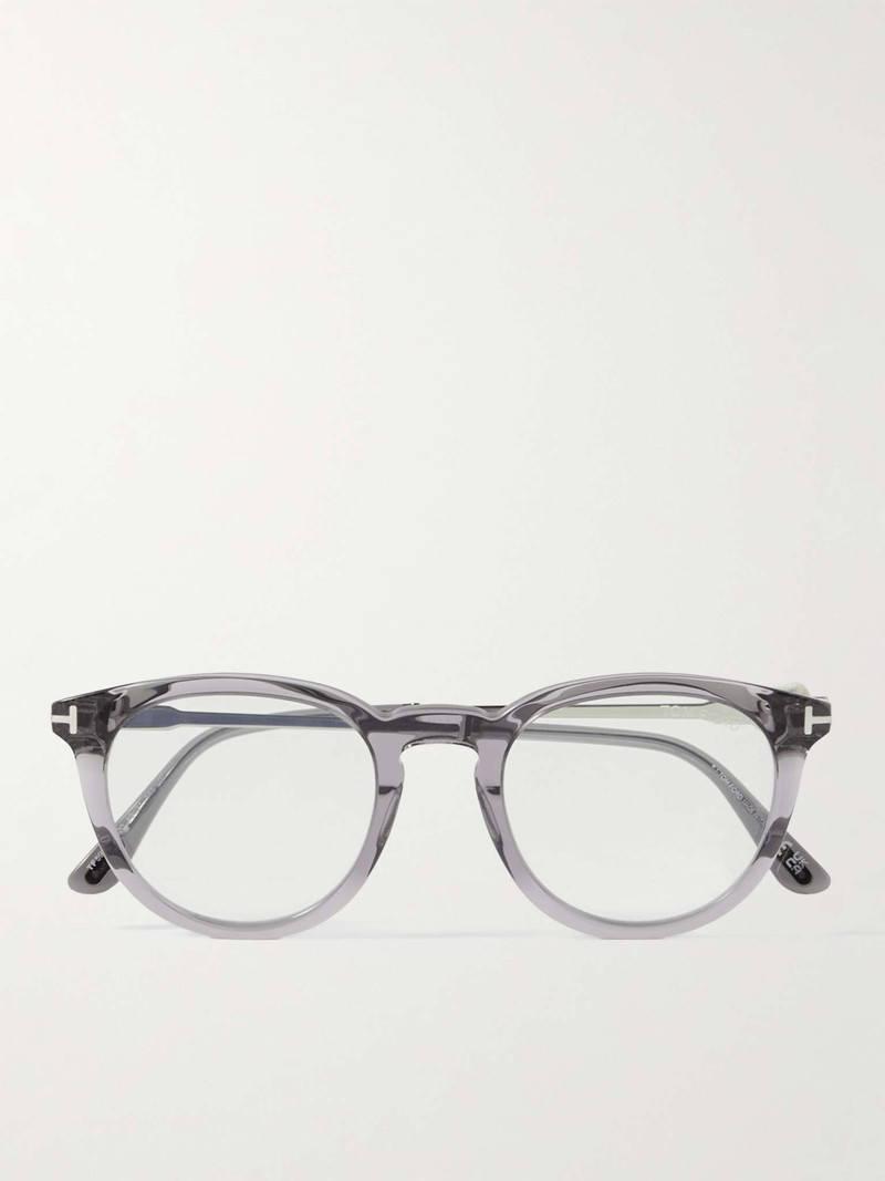 Round-Frame Acetate and Silver-Tone Optical Glasses - 1