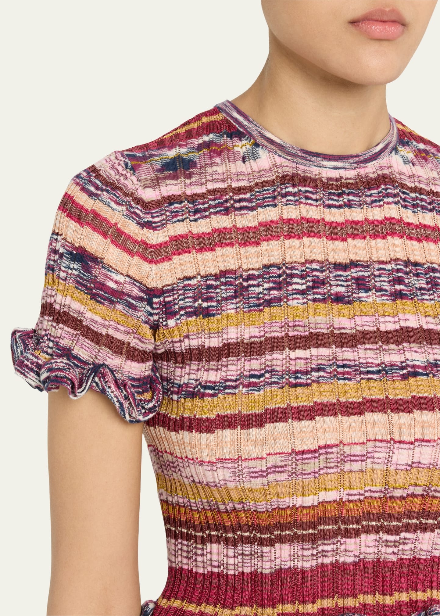 Miya Short-Sleeve Knit Ruffle Top - 5