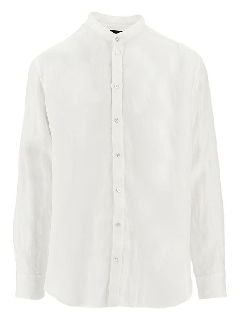 collarless long-sleeve shirt 1