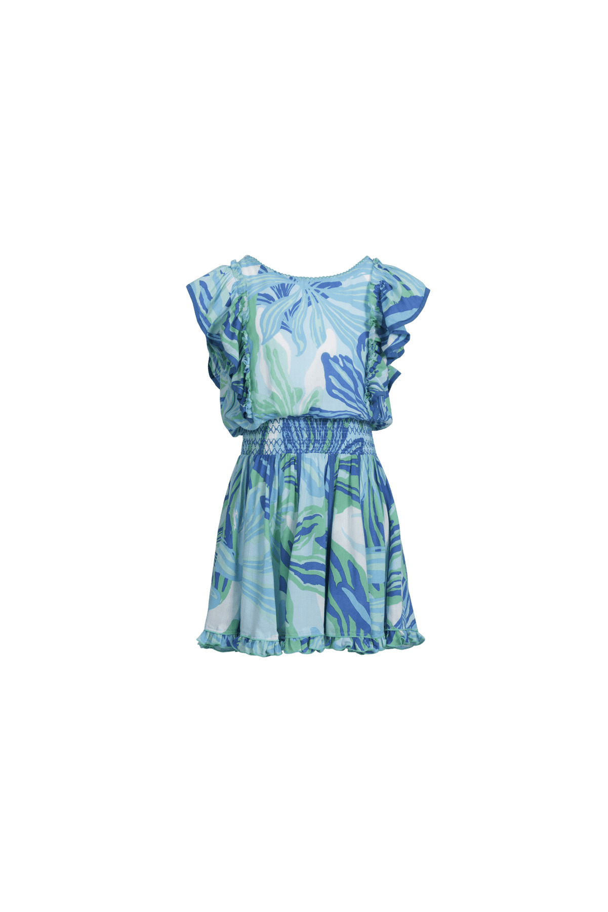 Mini Dress Kikka for girls - Blue Seaweed - 2