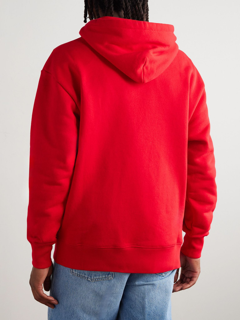 Logo-Print Cotton-Jersey Hoodie Red 3