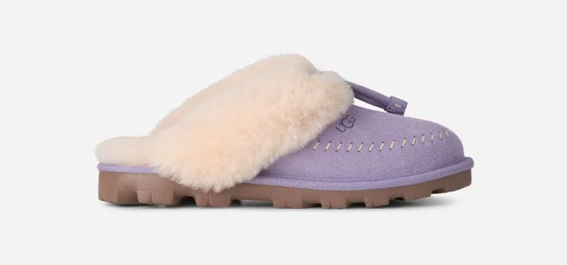® Women's Coquette Stitch Sheepskin Slippers in Warm Lilac - 1
