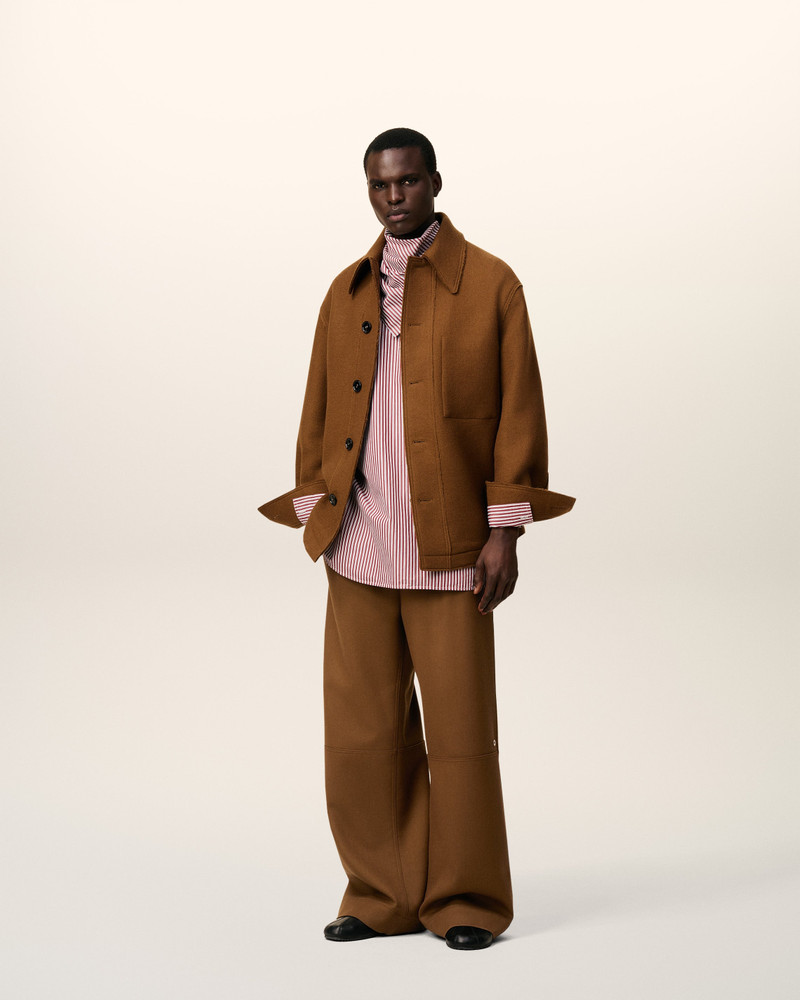 AMI Paris BROWN WOOL ZIPPED TROUSERS outlook
