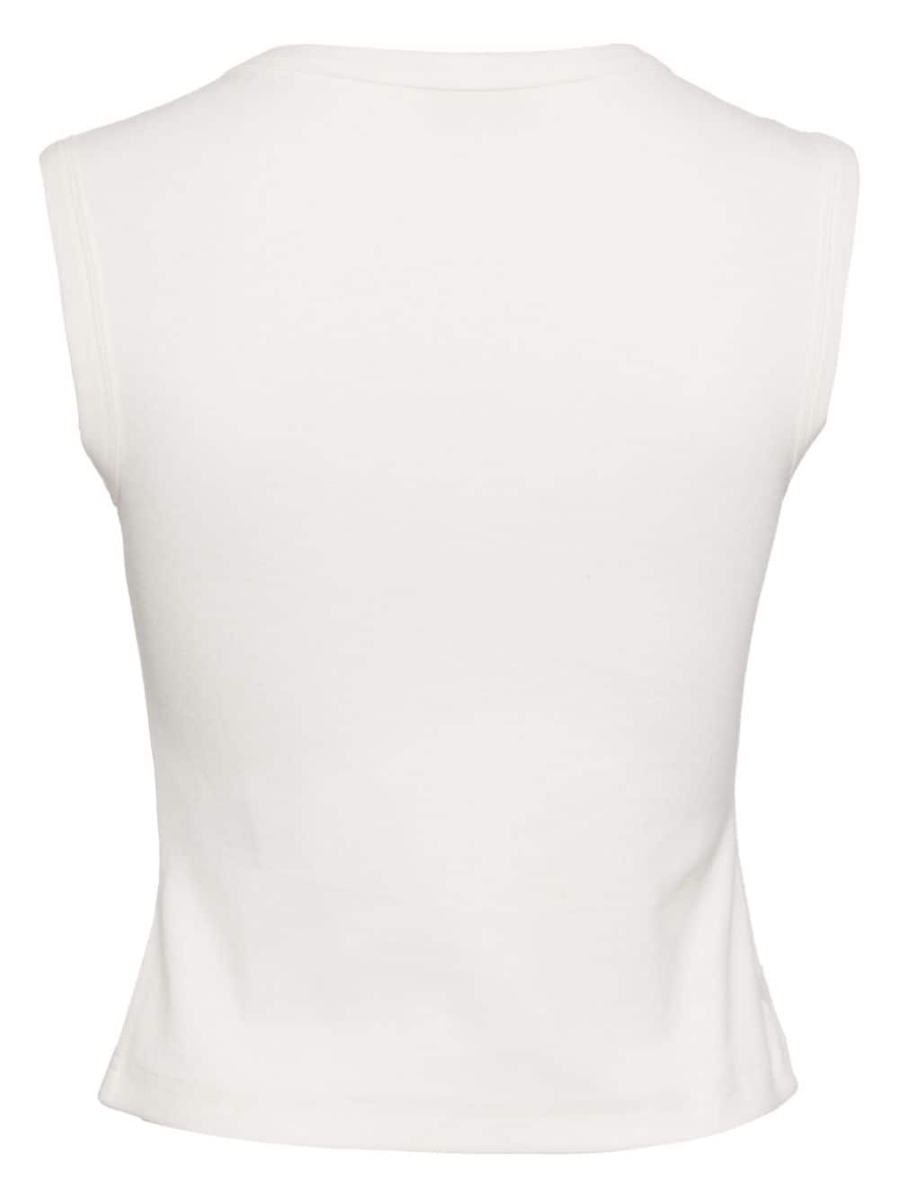 stereo rose embellished sleeveless t-shirt - 2