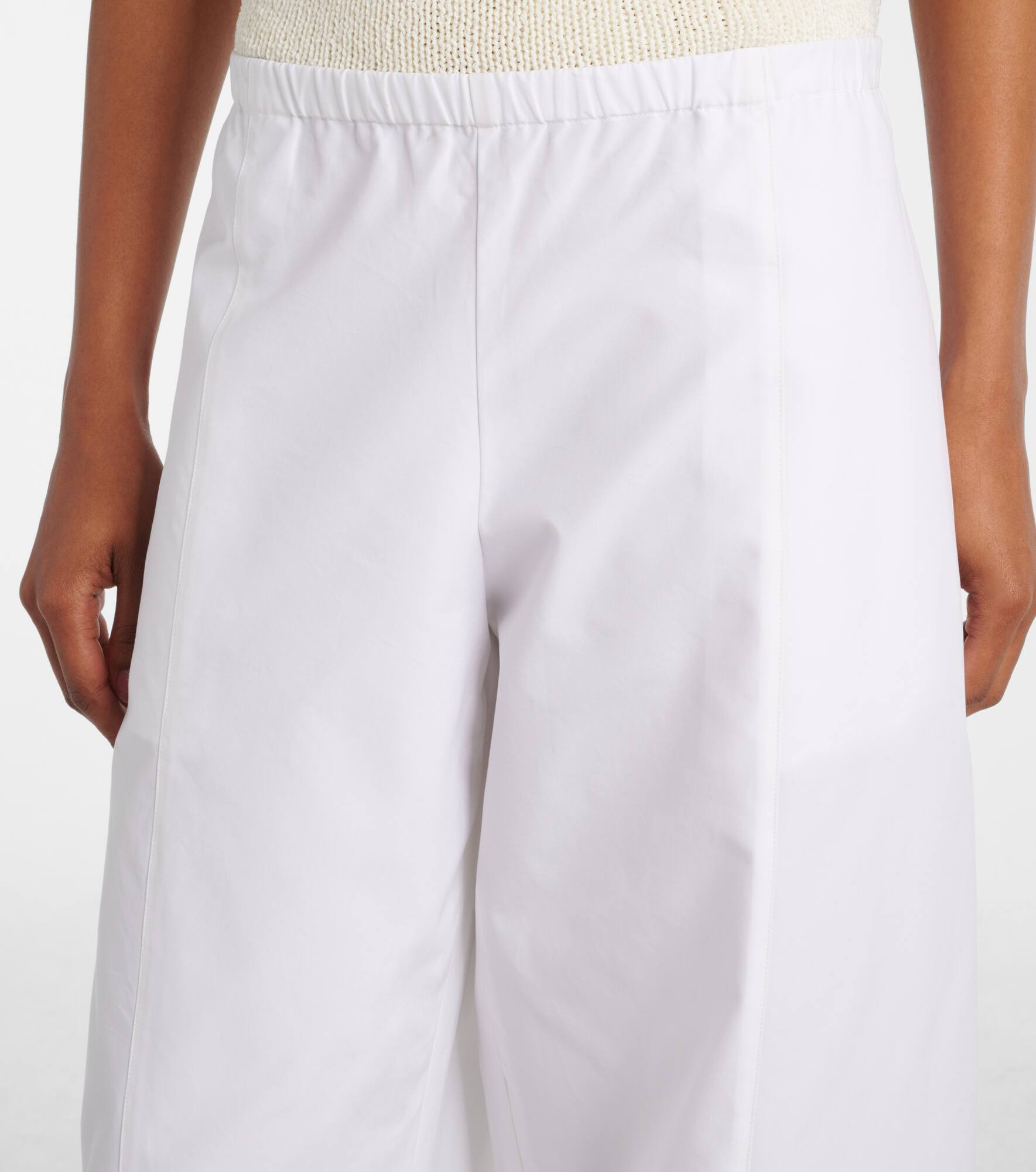 Clover cotton poplin wide-leg pants - 4