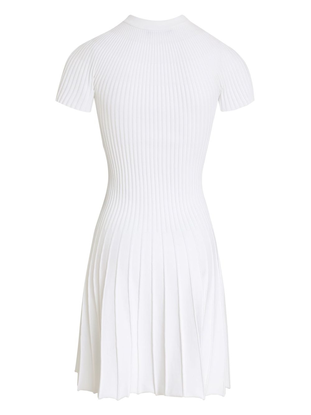 pleated ribbed-knit mini dress - 2