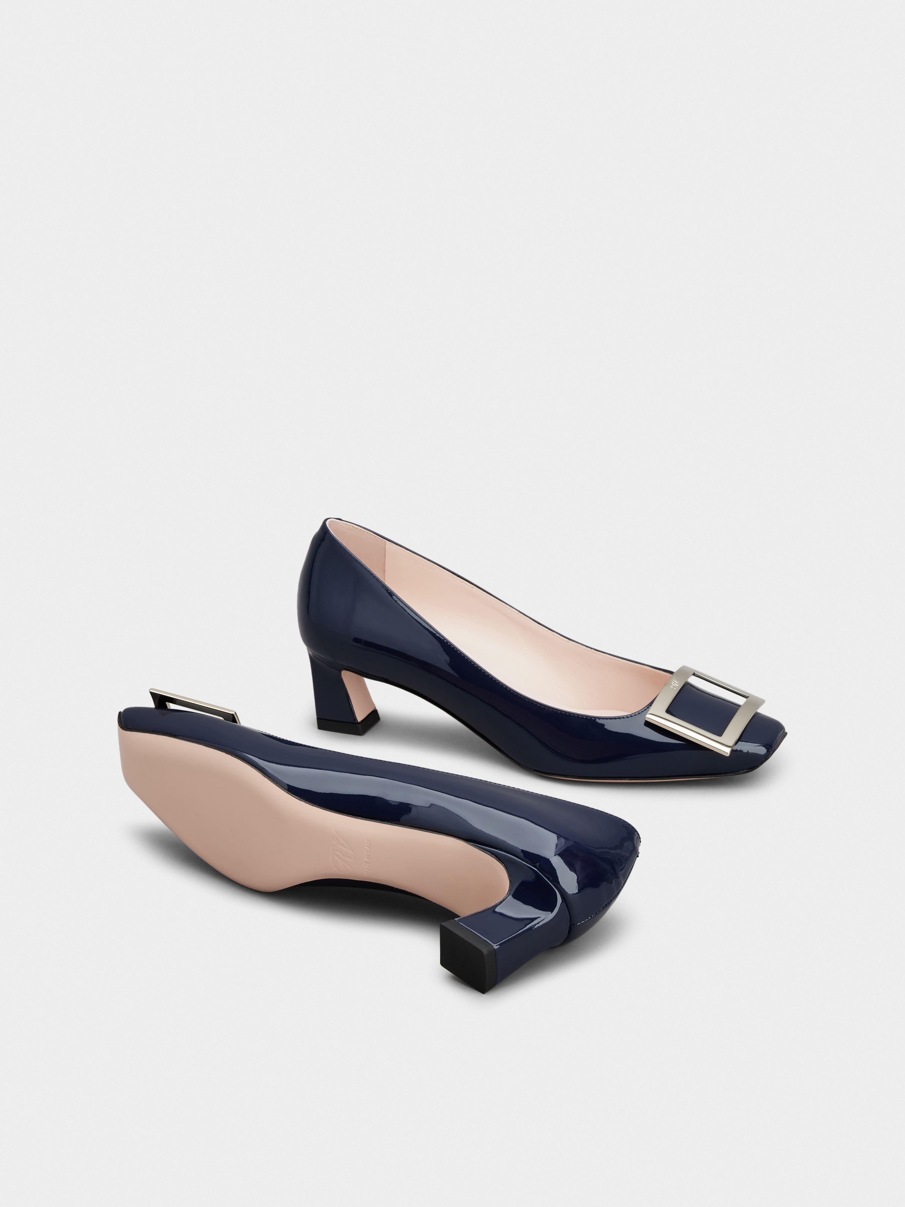 Trompette Metal Buckle Pumps in Patent Leather - 6