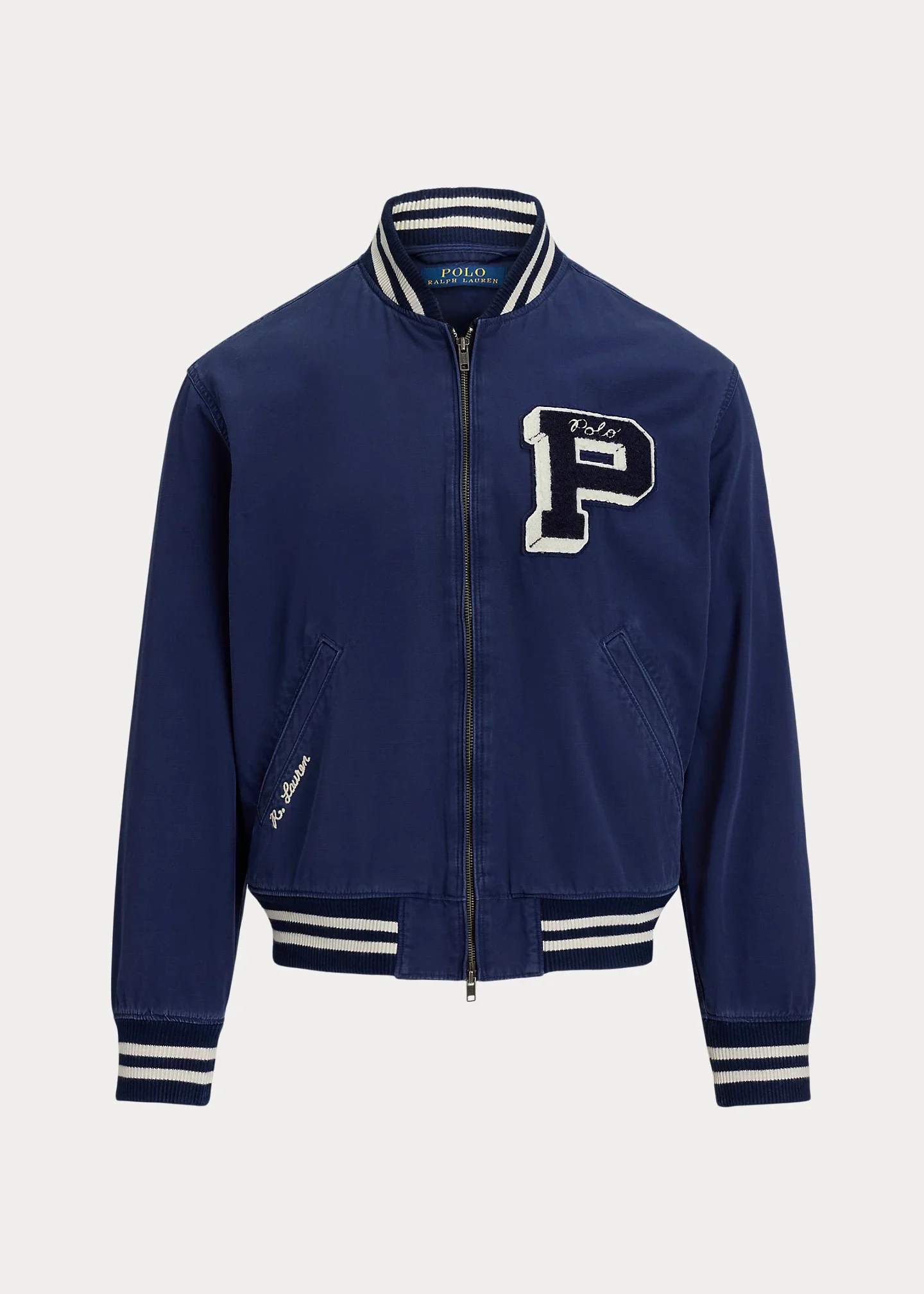 Embroidered Canvas Track Jacket - 1
