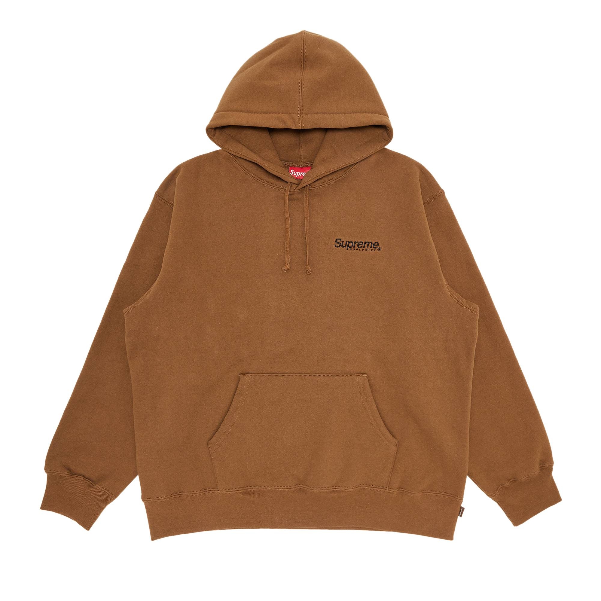 Supreme Worldwide Hooded Sweatshirt 'Olive Brown' - 1