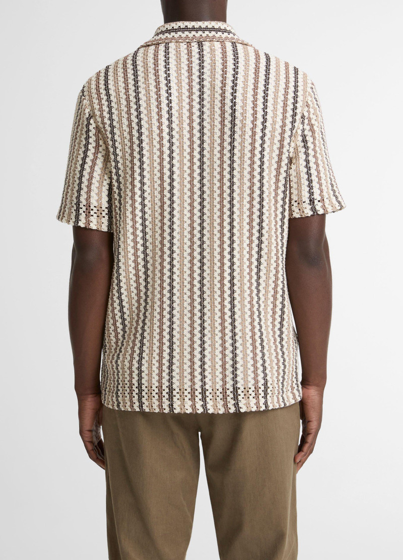 Vince Beach Stripe Italian Cotton-Blend Button-Front Shirt outlook