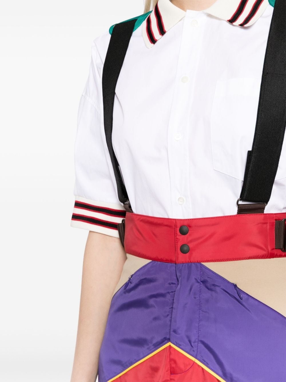 colour-block dungaree dress - 5