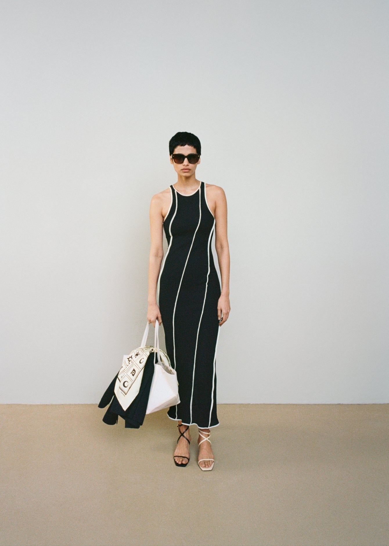 Patchwork Mesh-Jersey Midi Dress - 4