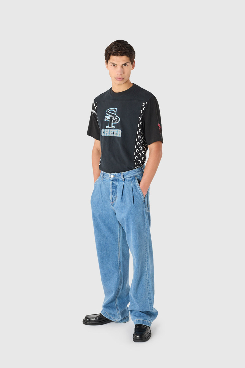 Marine Serre Light blue denim loose jeans with pleats organic cotton outlook