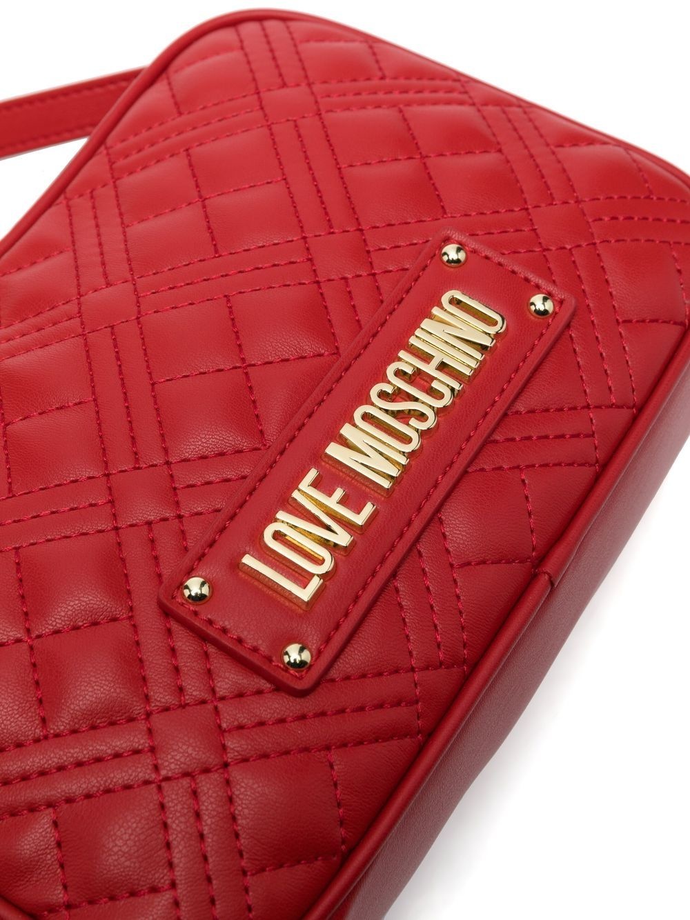 logo-plaque quilted cross-body bag - 4