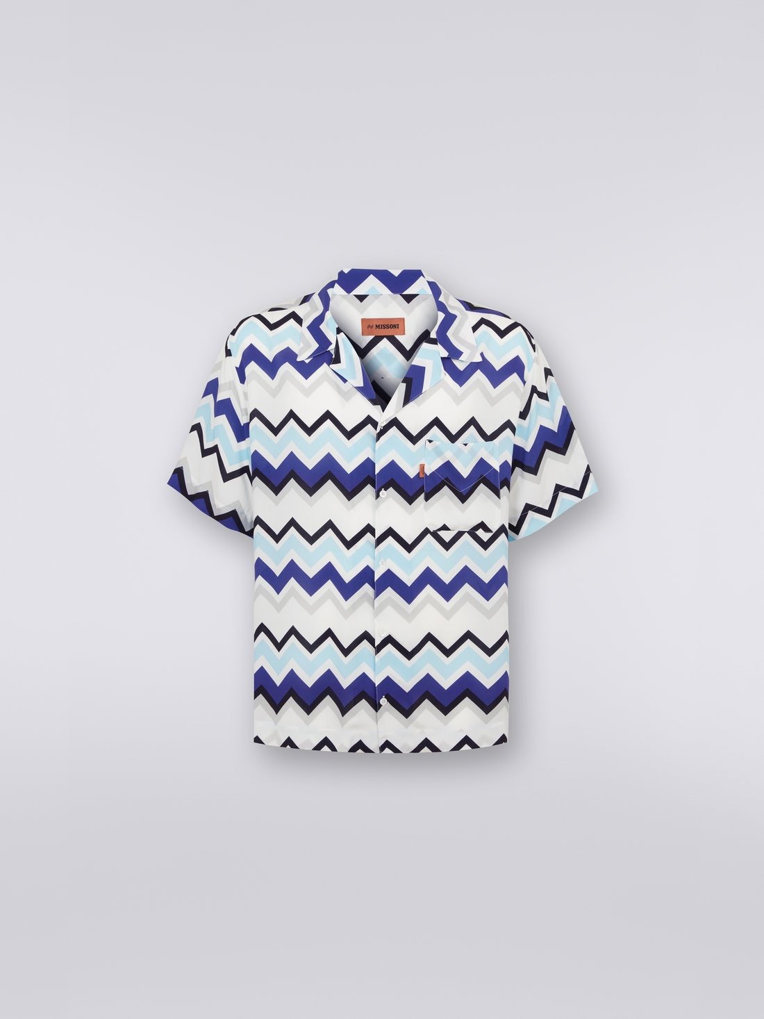 Short-sleeved viscose bowling shirt - 1