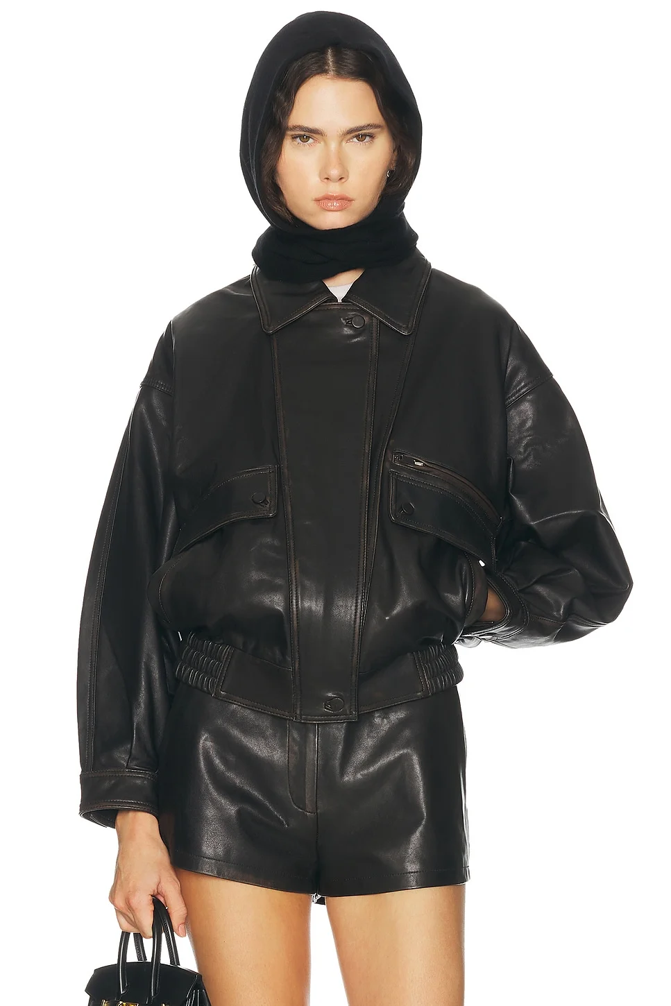Leather Distressed Moto Jacket - 1