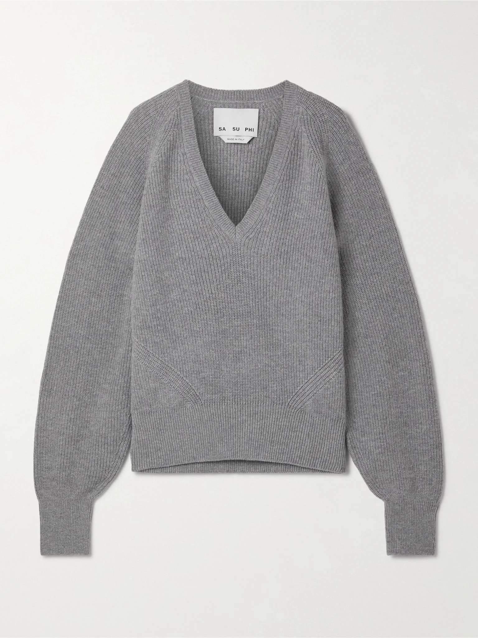 Merino wool and cashmere-blend sweater Gray - 1