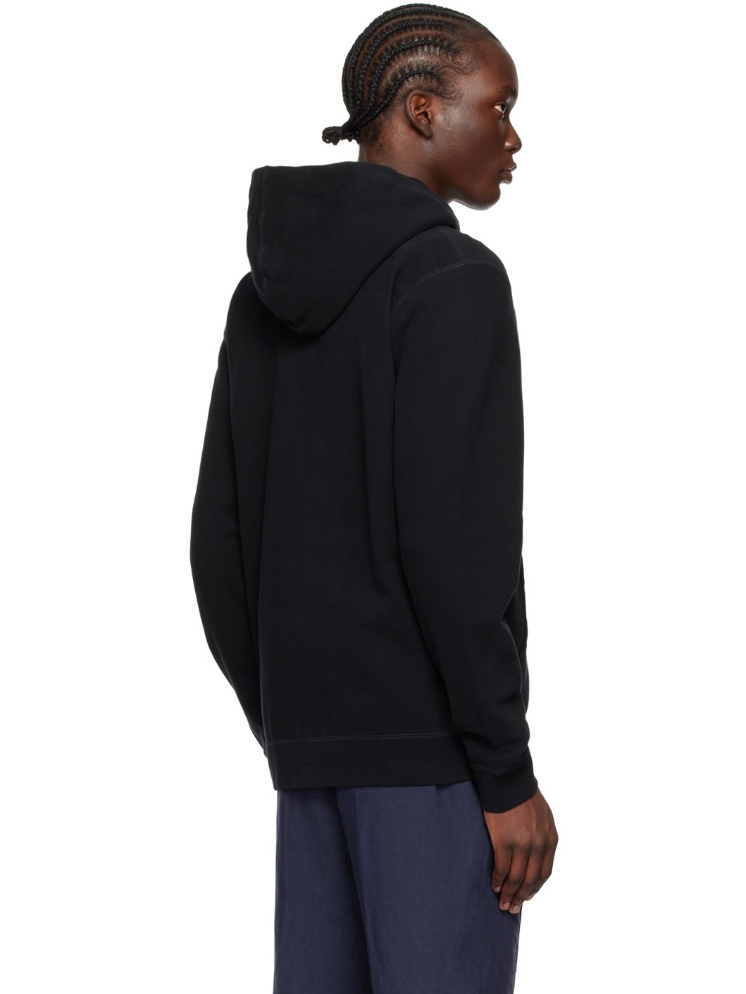 Black Loopback Zip Hoodie - 3