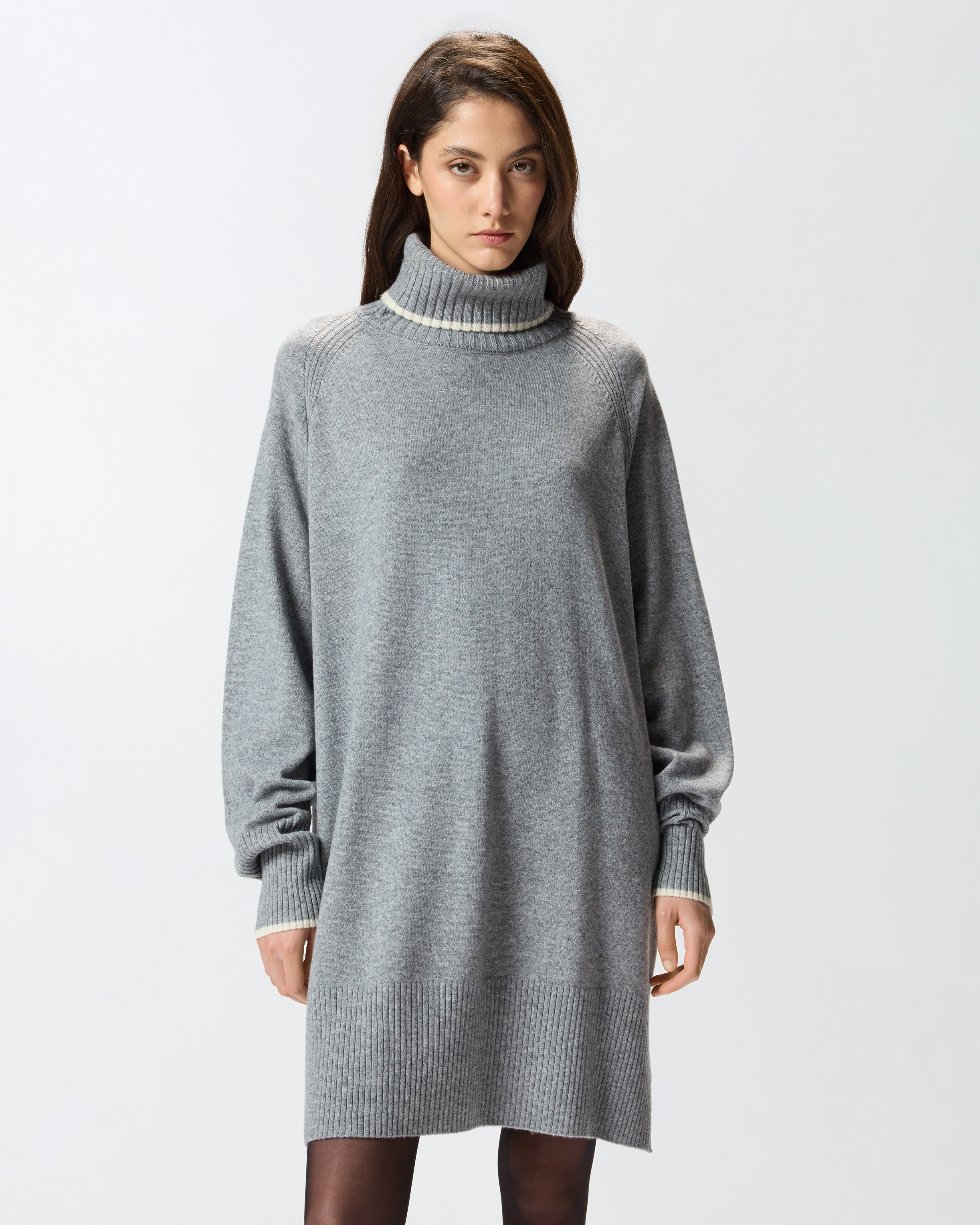 SHORT KNIT DRESS WITH HIGH NECK - 2