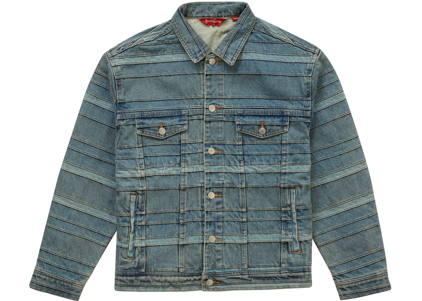 Supreme Layered Denim Trucker Jacket Washed Blue - 1