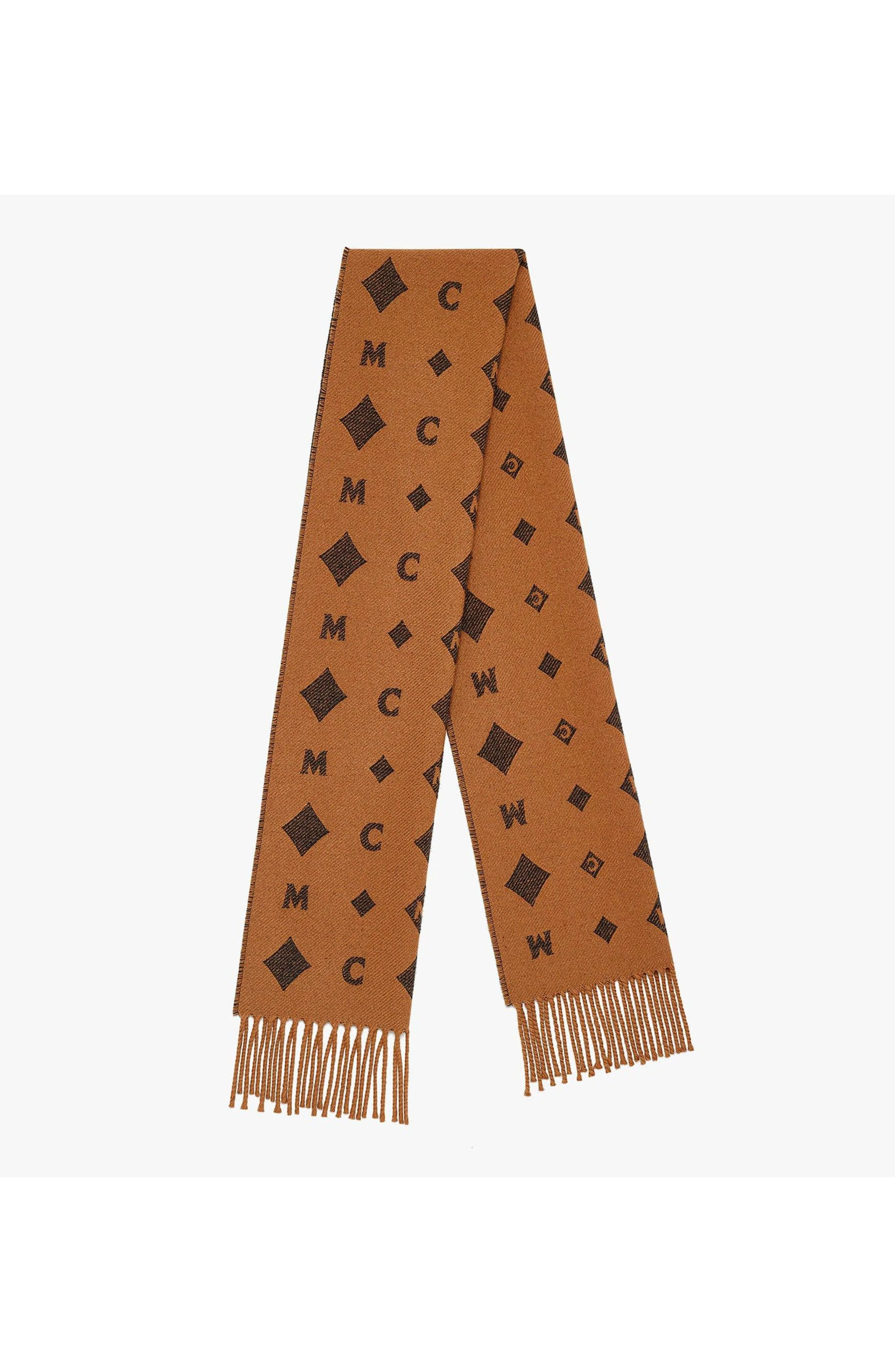 MCM Bicolor Monogram Jacquard Stole in Cognac at Nordstrom - 1