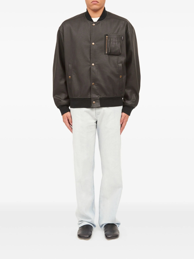 MM6 Maison Margiela Mm6 Maison Margiela Leather-effect Zip-pocket Bomber Jacket outlook