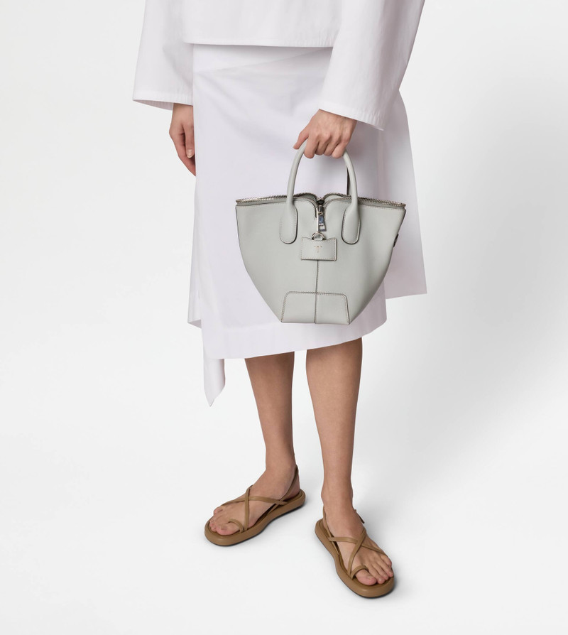 Tod's TOD'S DI BAG SWING IN LEATHER MINI - GREY outlook