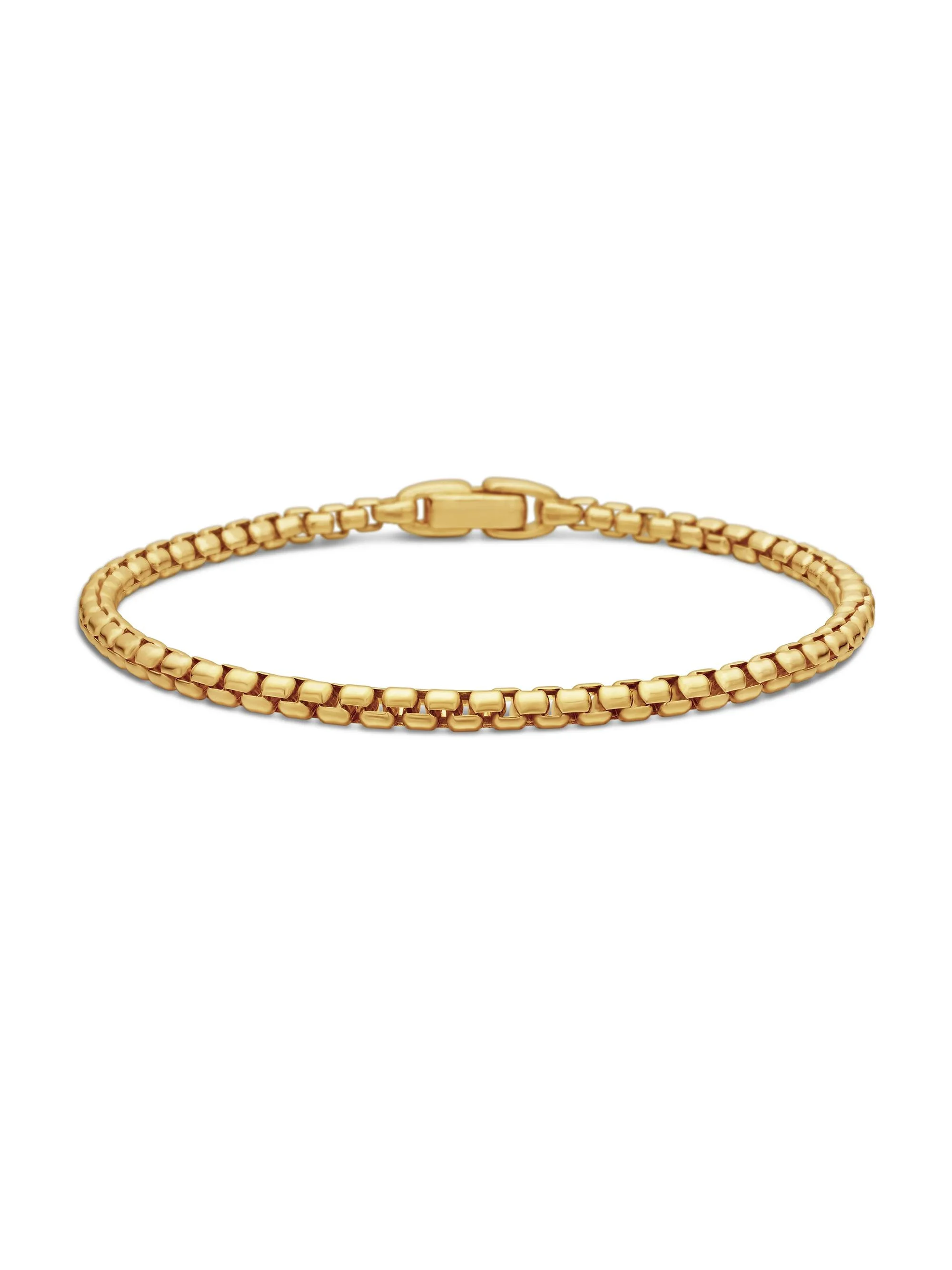 Men's Box Chain Bracelet in 18K Yellow Gold 3.4mm - Gold - 1