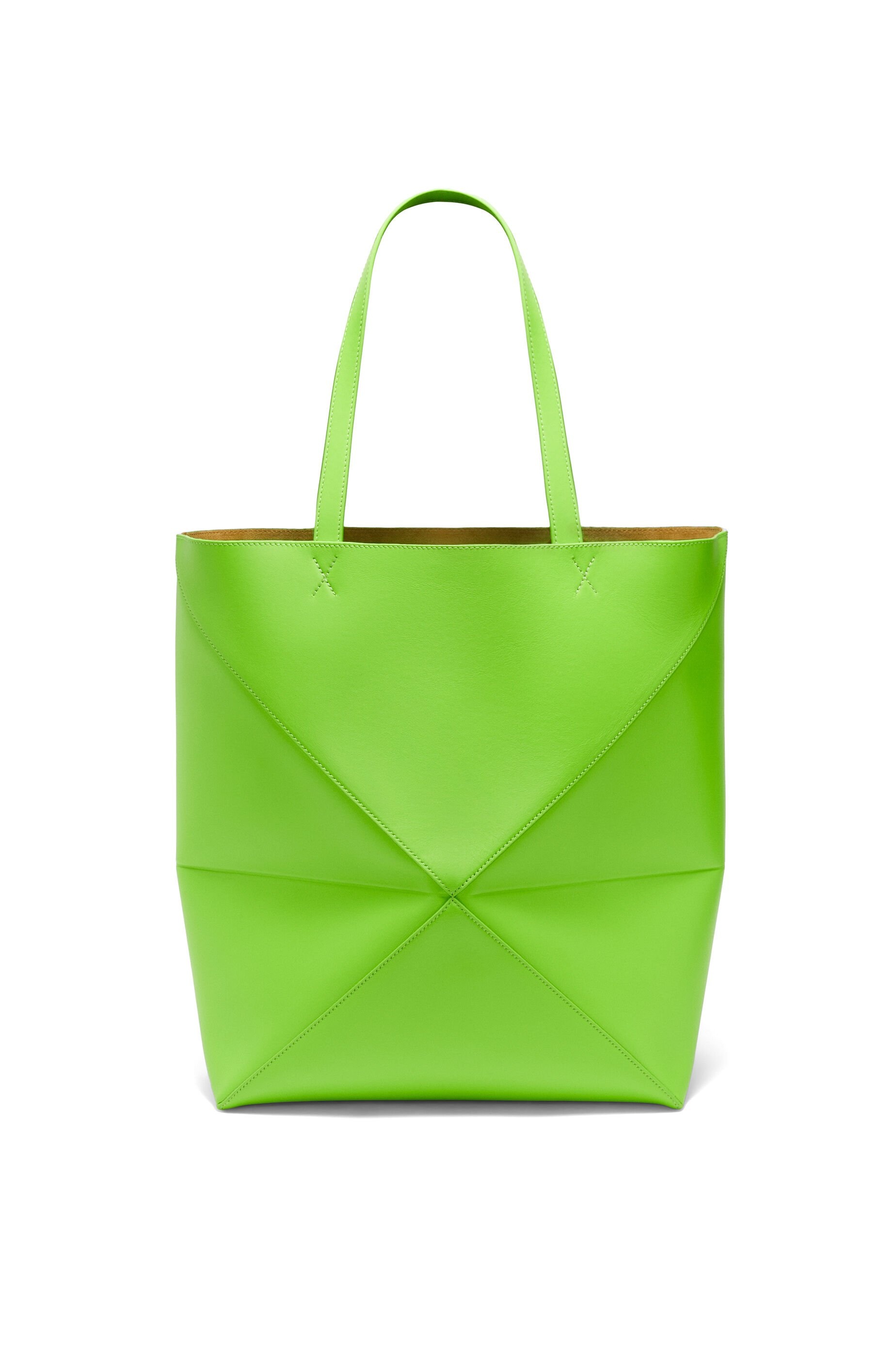 XL Puzzle Fold Tote in shiny calfskin - 5