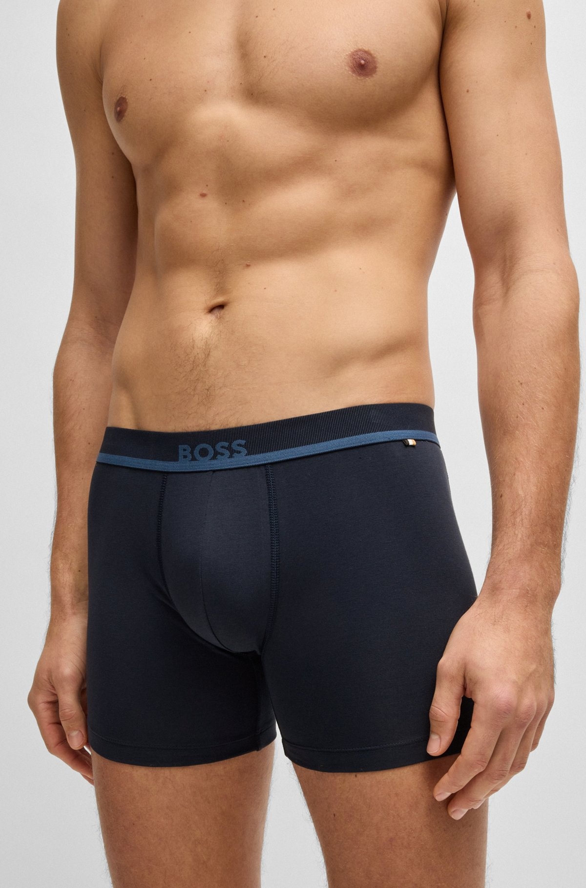 STRETCH-COTTON BOXER BRIEFS WITH LOGO WAISTBAND - 4