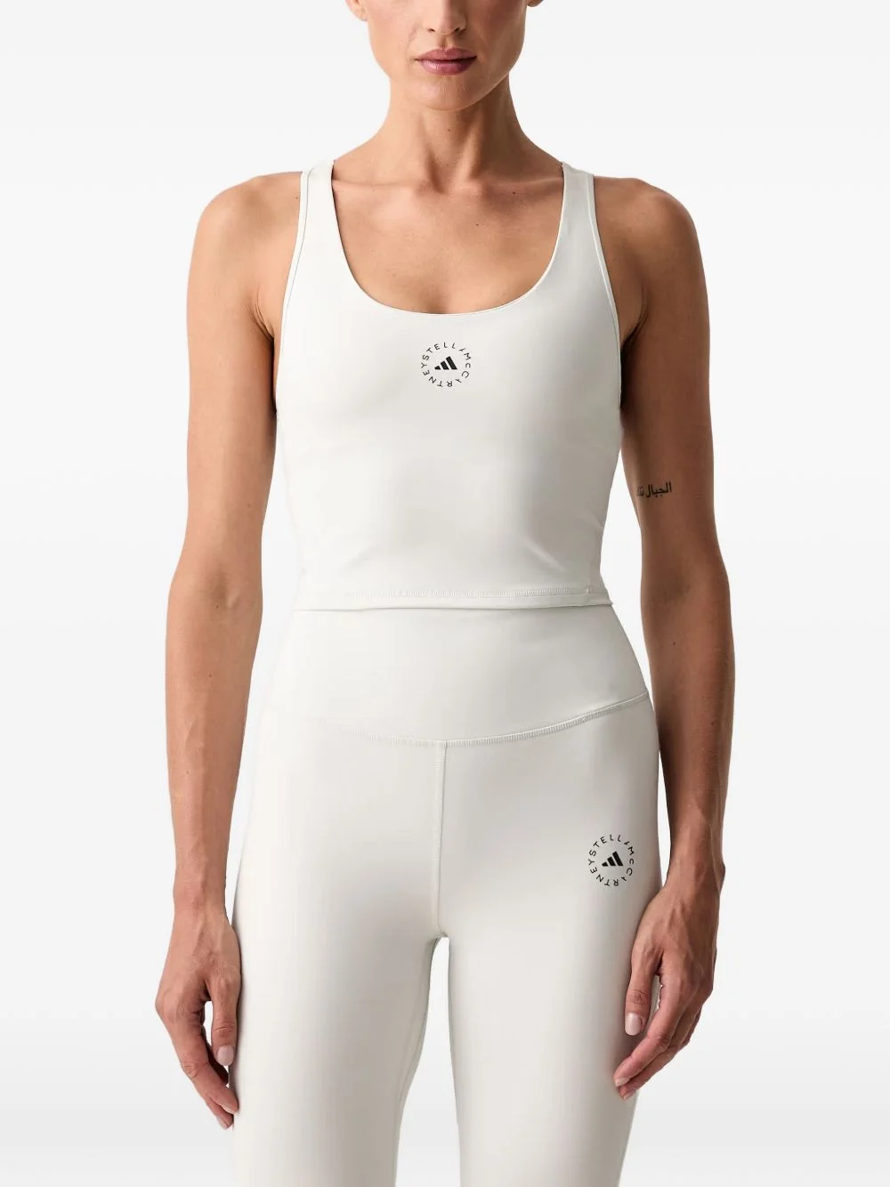 logo-print racerback tank top - 1