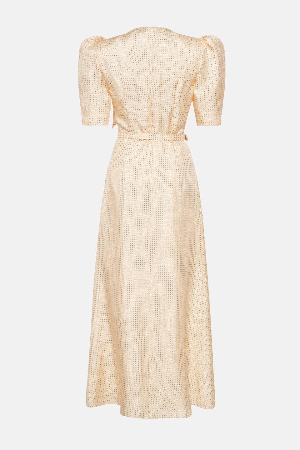 POLKA DOT PRINT SILK TWILL DRESS WITH BELT - 2