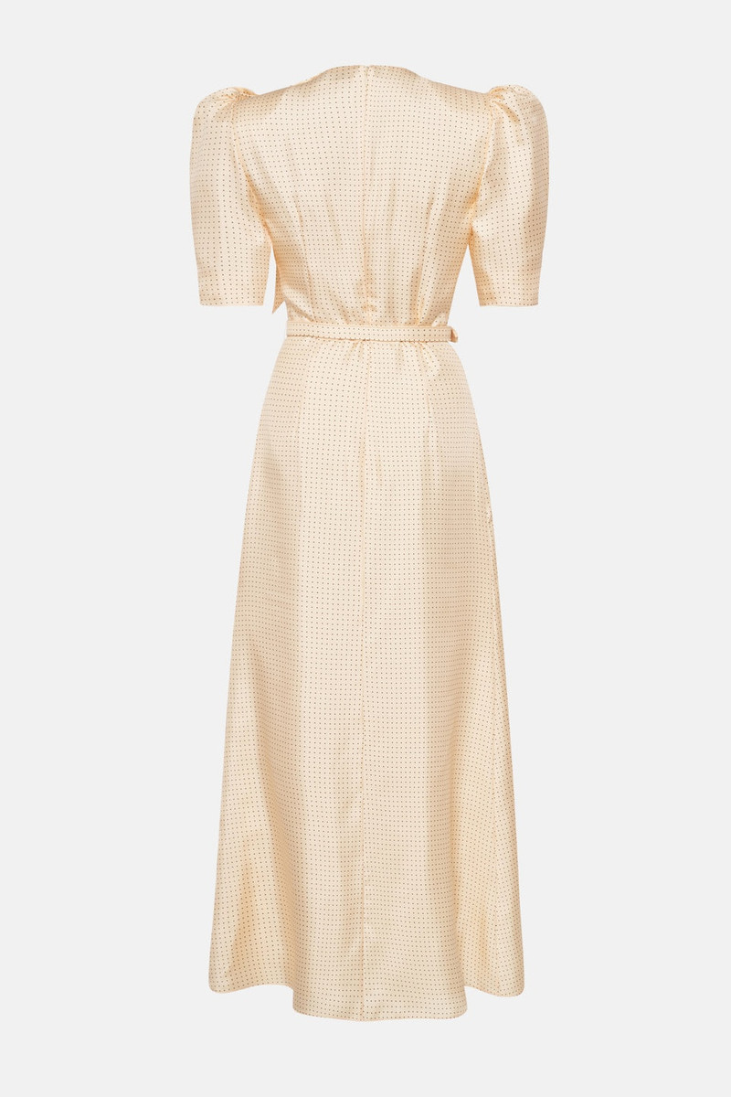 Alessandra Rich POLKA DOT PRINT SILK TWILL DRESS WITH BELT outlook